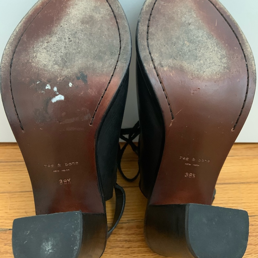 rag & bone Black Open-Toe Lace-Up Block Heel Sandals - Picture 6 of 6